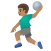 🤾🏽‍♂️ man playing handball: medium skin tone display on Google